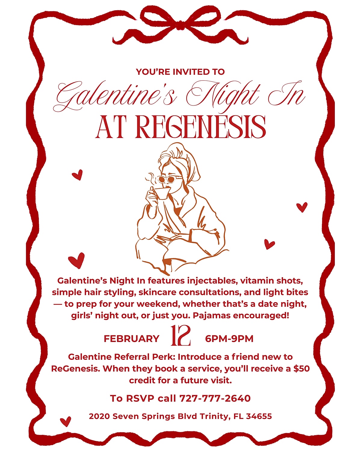 Galentine's Night In invitation at ReGenesis event